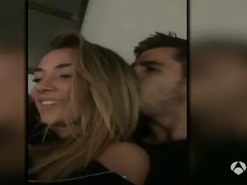 Álvaro Morata celebra con su novia su gol en Champions Álvaro Morata celebra con su novia su gol en Champions