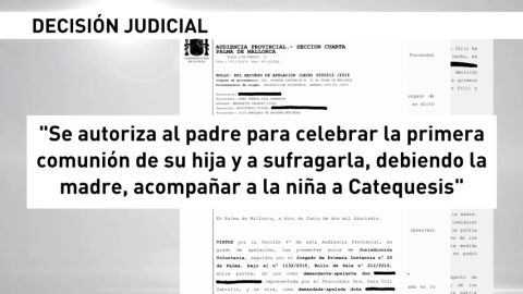 Frame 5.090678 de: Un juez autoriza a un padre a celebrar la primera comuni&oacute;n de su hija