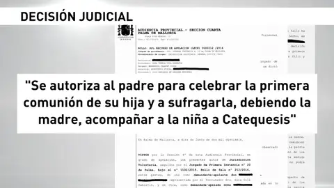 Frame 5.090678 de: Un juez autoriza a un padre a celebrar la primera comunión de su hija Frame 5.090678 de: Un juez autoriza a un padre a celebrar la primera comunión de su hija