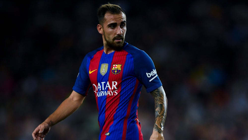 Paco Alcácer, en su debut en liga con el FC Barcelona