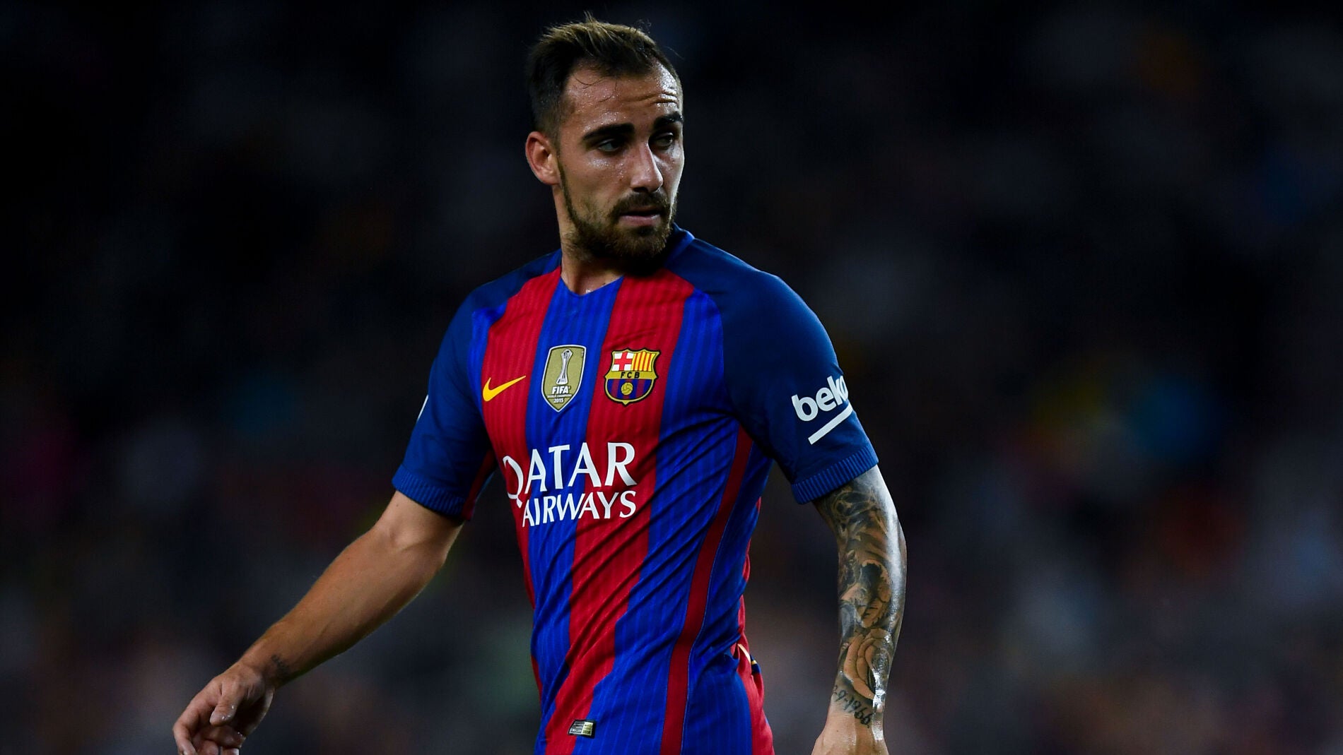Paco Alc&aacute;cer, en su debut en liga con el FC Barcelona