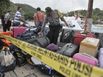 Maletas de los heridos en el accidente en Bali