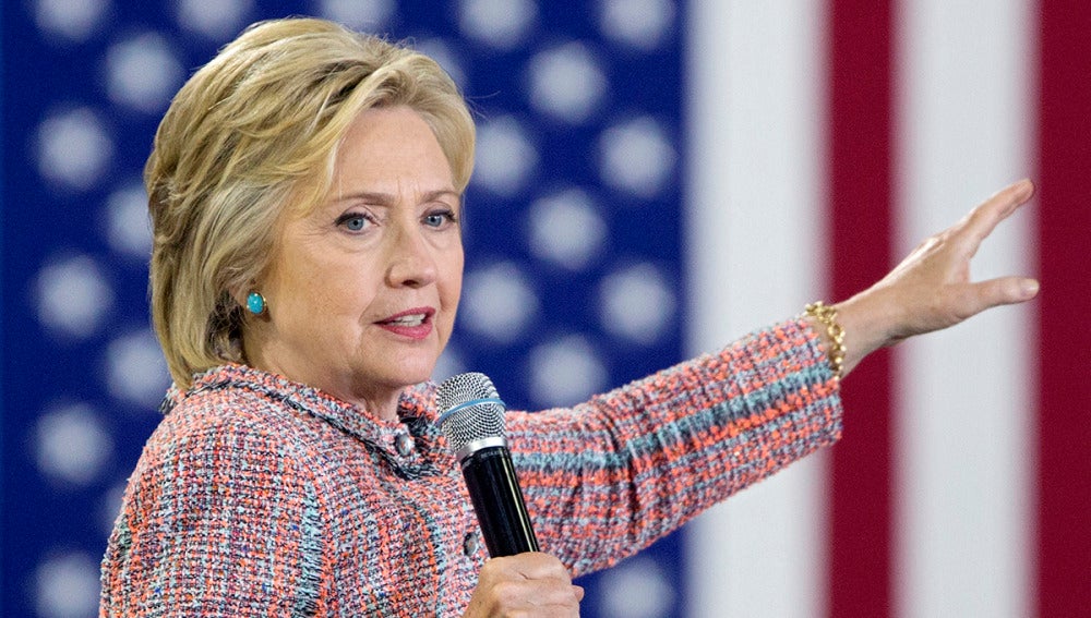 Hillary Clinton en un acto de campaña