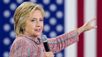 Hillary Clinton en un acto de campaña