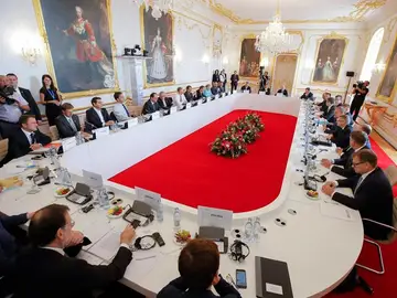 Vista general durante la cumbre informal de jefes de Estado y de Gobierno de la Unión Europea que tiene lugar en Bratislava. Vista general durante la cumbre informal de jefes de Estado y de Gobierno de la Unión Europea que tiene lugar en Bratislava.
