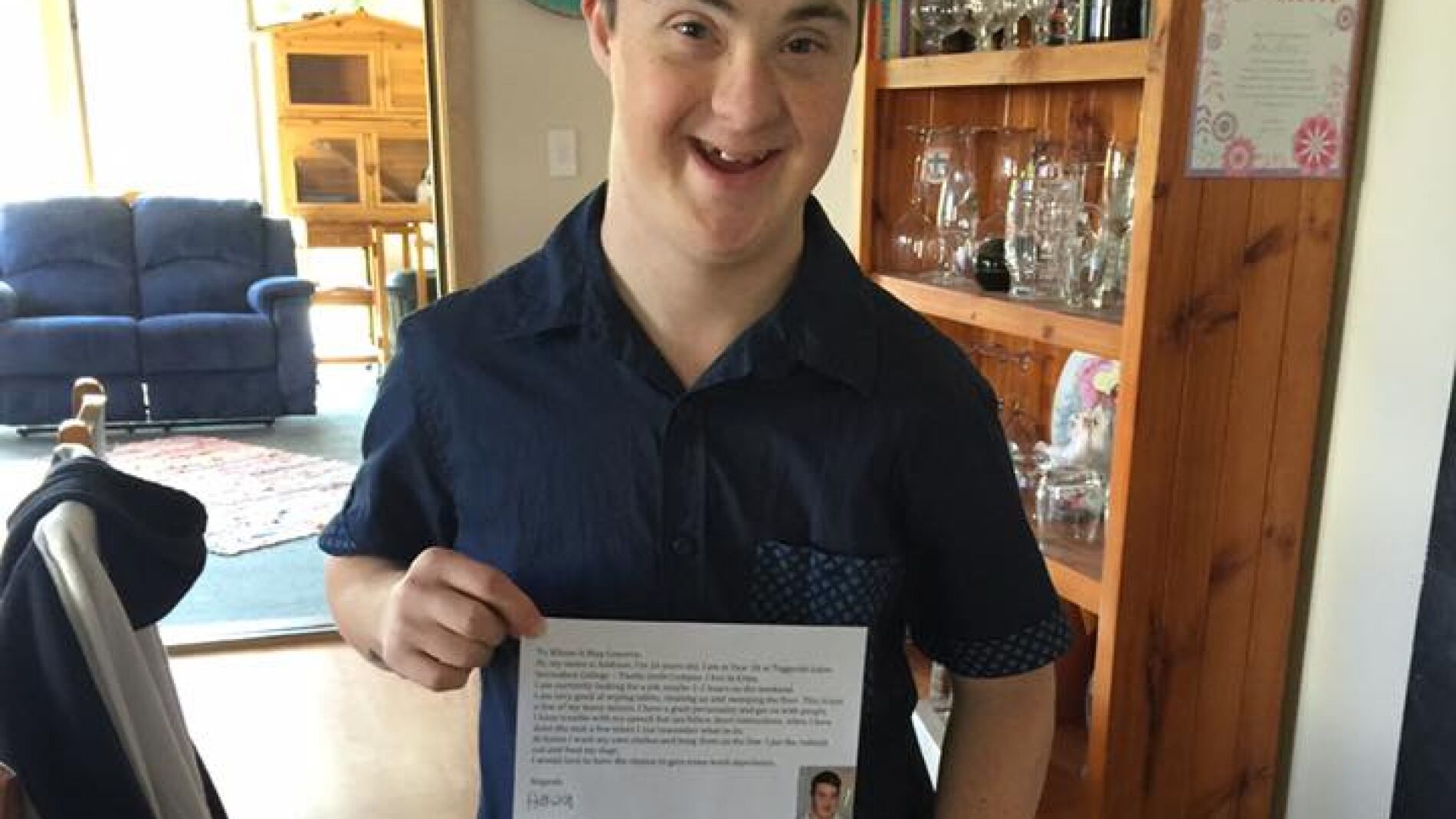 Addison Quinn, el chico con s&iacute;ndrome de Down que est&aacute; pidiendo un empleo