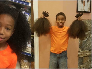Niño dona su pelo a niños con cáncer