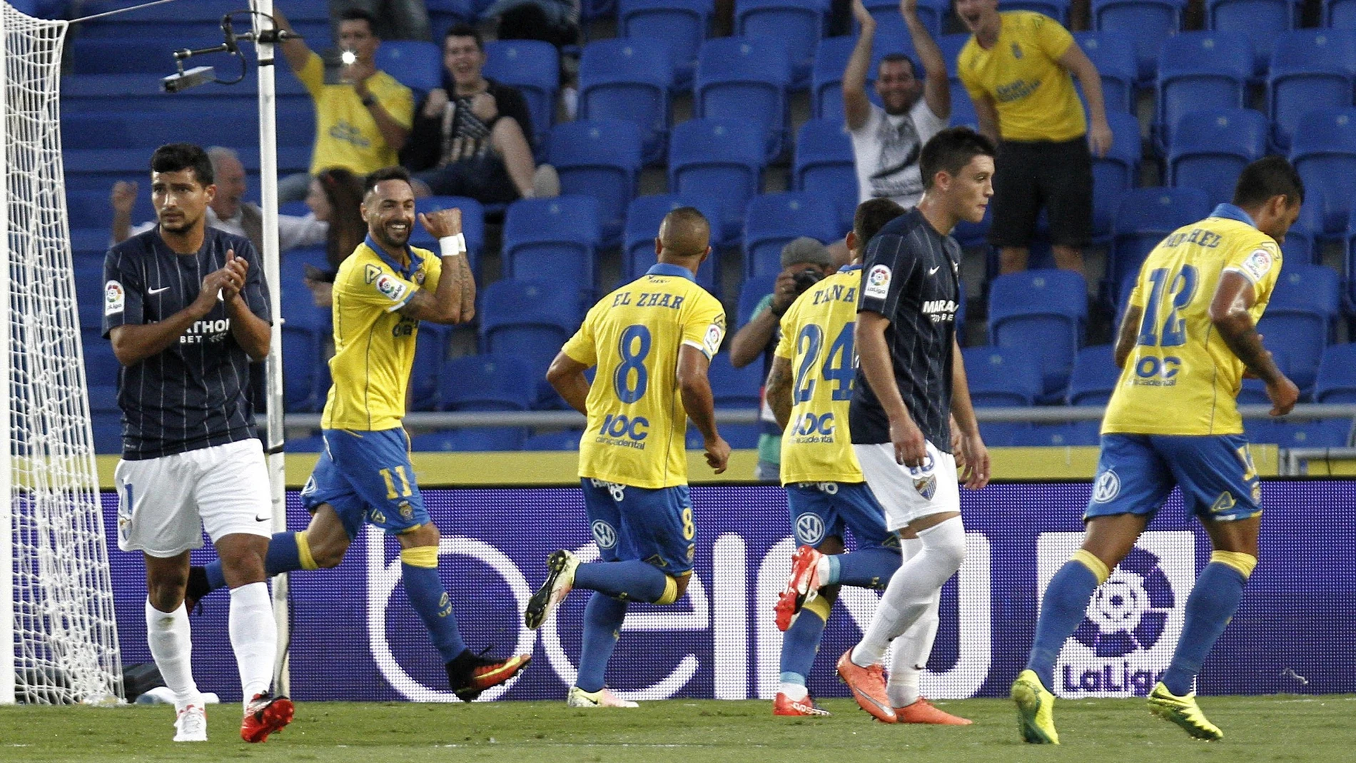 Momo celebra el gol de la victoria frente al Málaga Momo celebra el gol de la victoria frente al Málaga