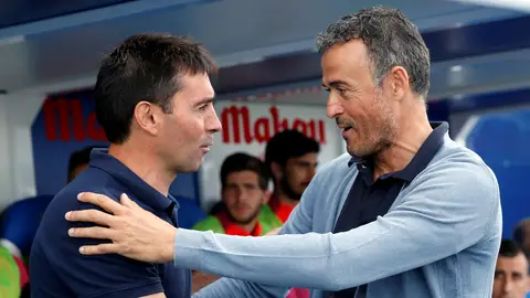 Luis Enrique saluda a Garitano en Butarque Luis Enrique saluda a Garitano en Butarque