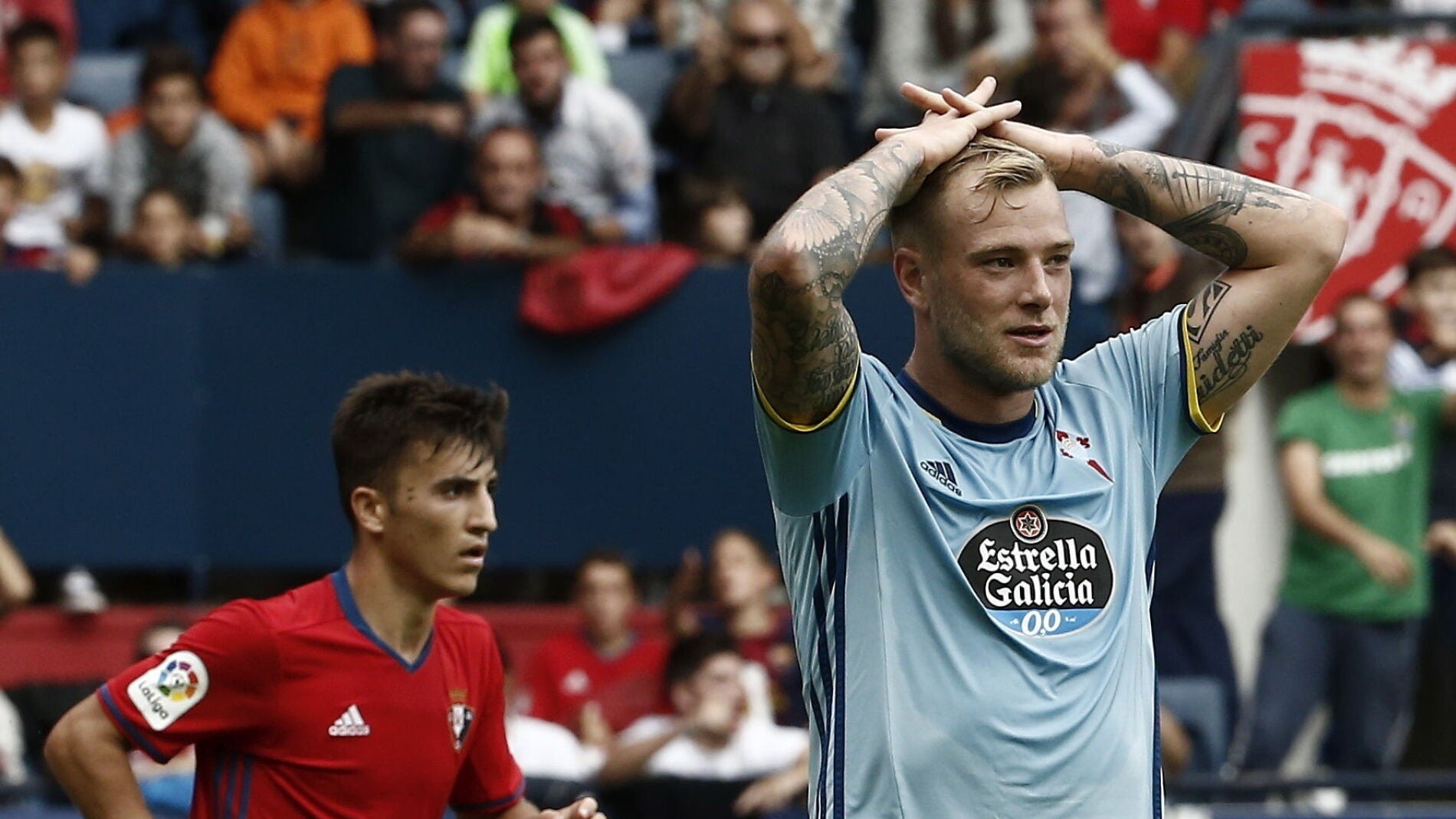 Guidetti se lamenta tras una ocasi&oacute;n fallada