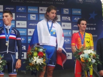 Peter Sagan, Julien Alaphilippe y Dani Moreno, el podio del campeonato de Europa