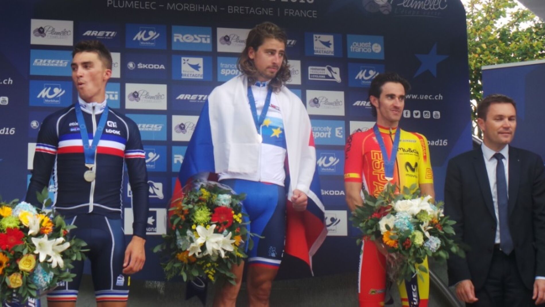 Peter Sagan, Julien Alaphilippe y Dani Moreno, el podio del campeonato de Europa