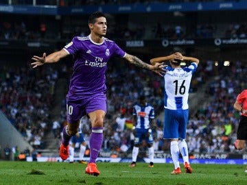 James abrió el marcador a favor del Real Madrid ante el Espanyol 