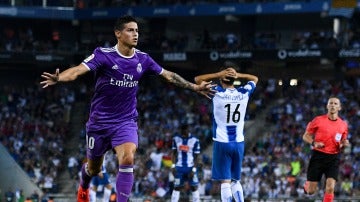 James abrió el marcador a favor del Real Madrid ante el Espanyol 