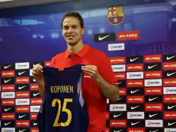 Koponen, jugador del F.C Barcelona Lassa Koponen, jugador del F.C Barcelona Lassa