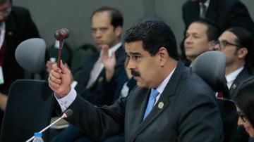 El presidente de Venezuela, Nicolás Maduro, durante la XVII cumbre del Movimiento de Países No Alineados