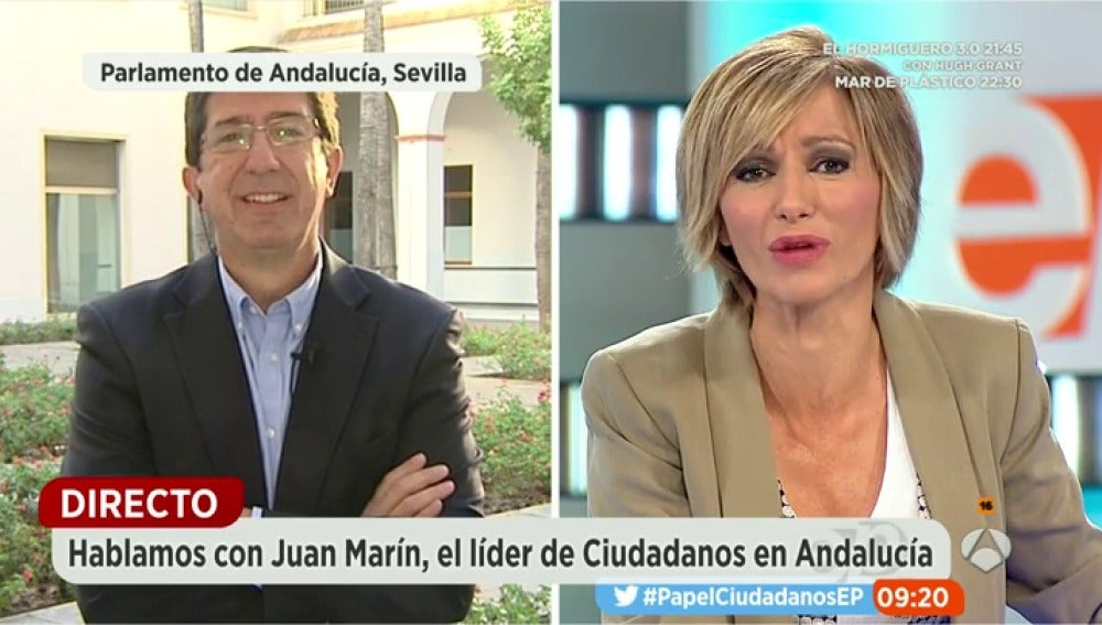 Juan Marín durante una entrevista en Espejo Público