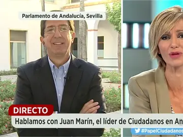 Juan Marín durante una entrevista en Espejo Público Juan Marín durante una entrevista en Espejo Público