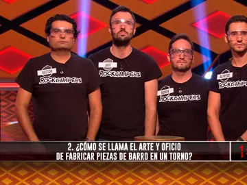 El equipo vallisoletano se ha quedado a cuatro preguntas de llevarse el bote de la semana de campeones. Tras superar a los 'Agricultura' en la última prueba antes de la ronda final en la que alcanzaron los 6.500 euros, las plagas de Egipto han dejado a los 'Rockcampers' apunto de llevarse el bote. El equipo vallisoletano se ha quedado a cuatro preguntas de llevarse el bote de la semana de campeones. Tras superar a los 'Agricultura' en la última prueba antes de la ronda final en la que alcanzaron los 6.500 euros, las plagas de Egipto han dejado a los 'Rockcampers' apunto de llevarse el bote.