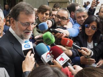 El presidente del PP y del Gobierno en funciones, Mariano Rajoy, en Vitoria