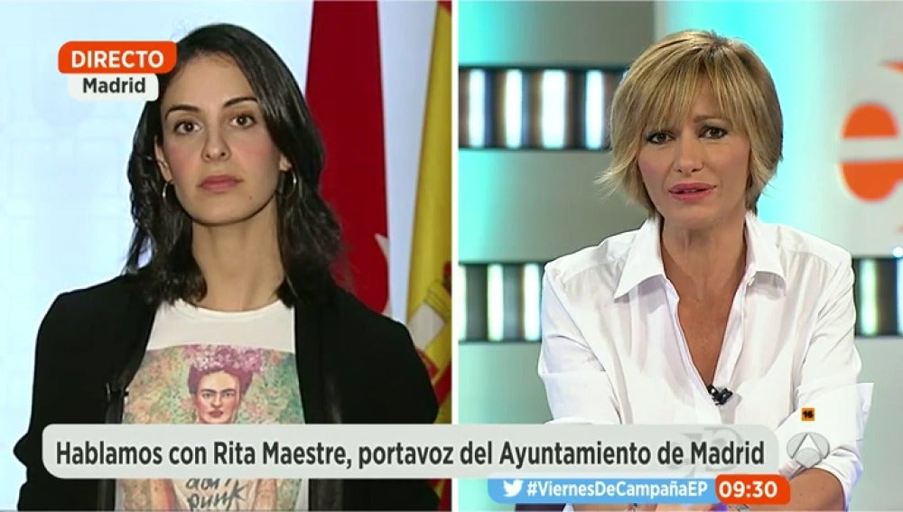 Rita Maestre, durante una entrevista en Espejo Público
