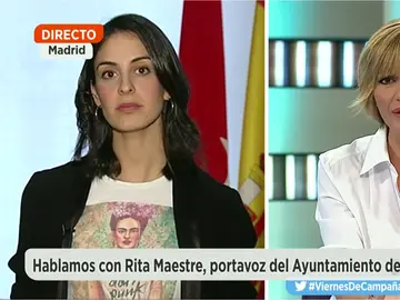 Rita Maestre, durante una entrevista en Espejo Público Rita Maestre, durante una entrevista en Espejo Público