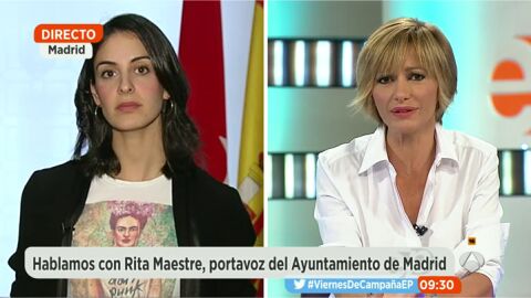 Rita Maestre, durante una entrevista en Espejo P&uacute;blico