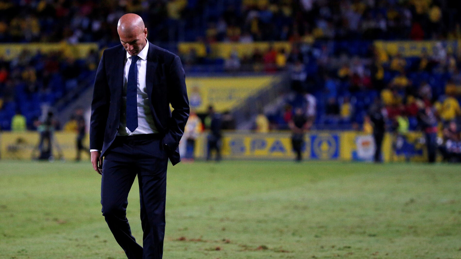 Zinedine Zidane abandona el campo de Las Palmas