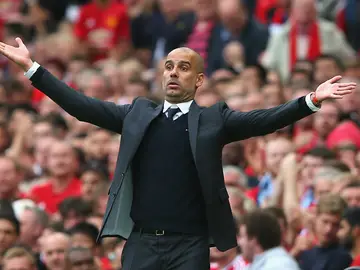 Guardiola, en un partido con el City Guardiola, en un partido con el City