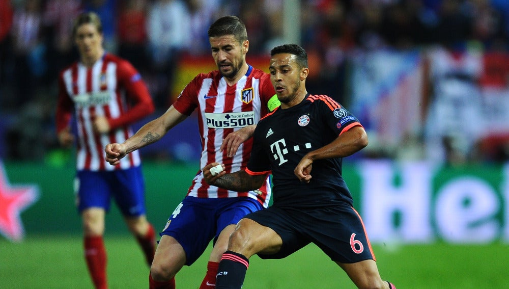 Thiago en las semis de la Champions de la temporada pasada ante el Atlético.