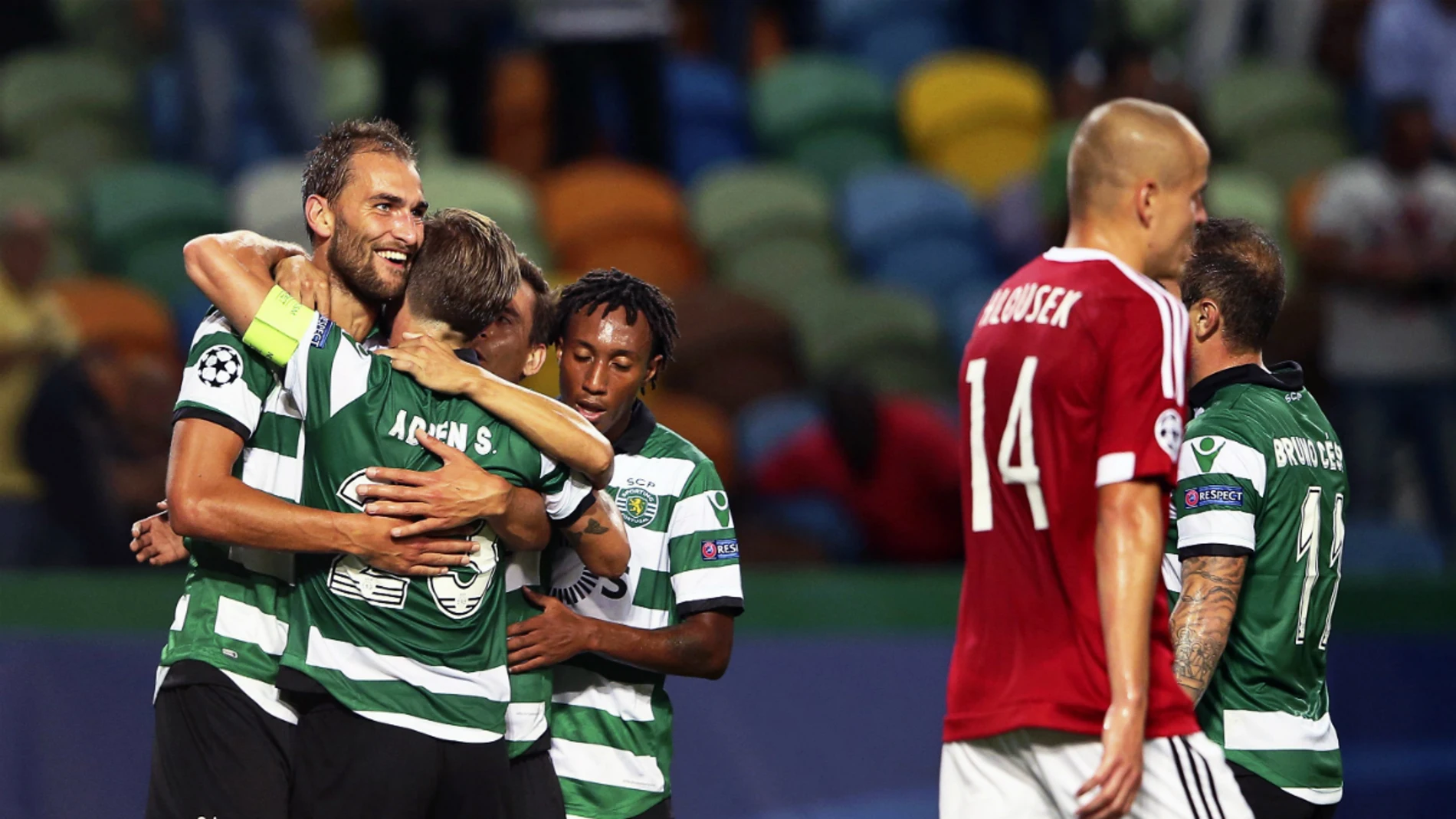 El Sporting de Portugal celebra un gol