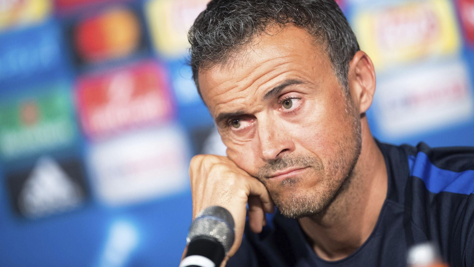 Luis Enrique, durante la rueda de prensa