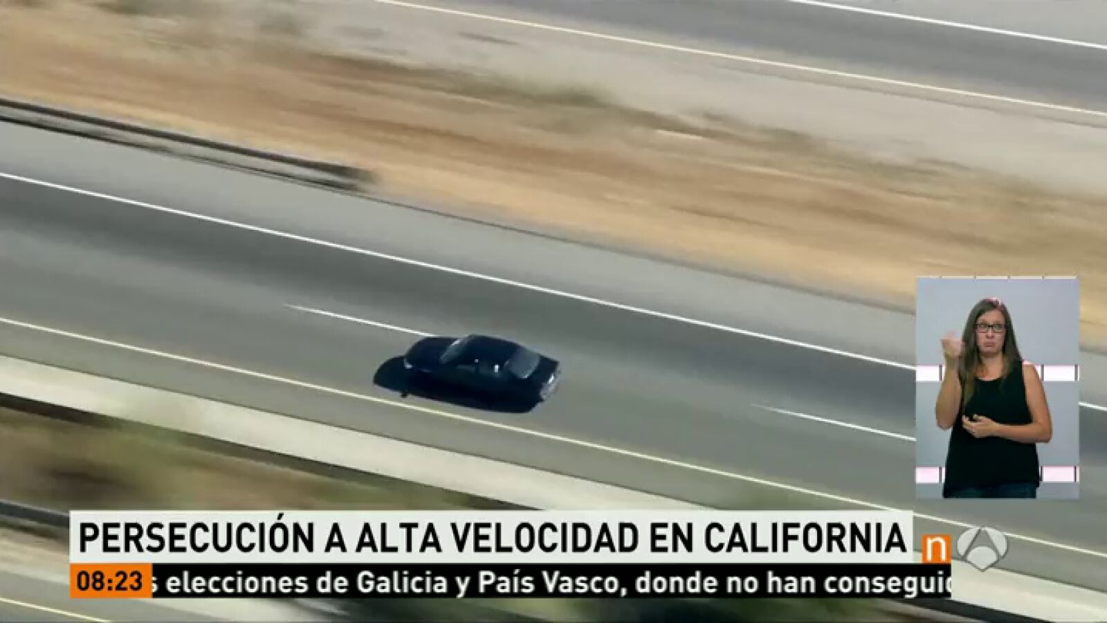 Persecución a alta velocidad de un hombre que amenaza con suicidarse en California