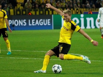 Schürrle marcando el 2-2 en su choque ante Madrid.