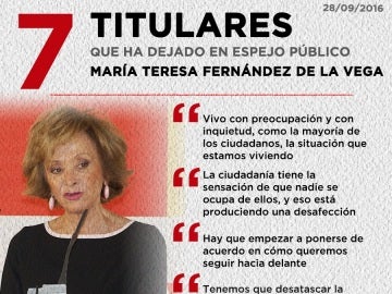 Siete titulares de María Teresa Fernández de la Vega Siete titulares de María Teresa Fernández de la Vega