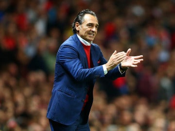 Cesare Prandelli, durante un partido de la Champions