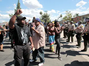 Protestas en El Cajon, California, tras la muerte de un joven negro Protestas en El Cajon, California, tras la muerte de un joven negro