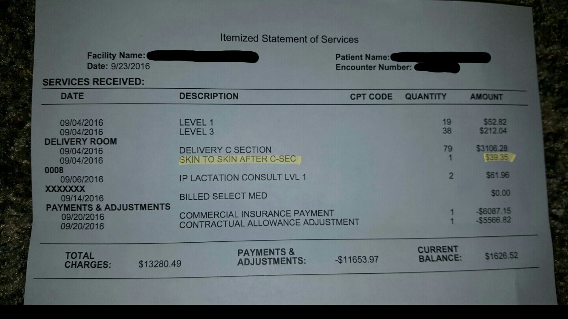 Factura publicada en reddit