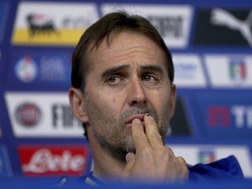 Julen Lopetegui, en la rueda de prensa previa al choque con Italia