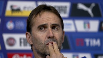 Julen Lopetegui, en la rueda de prensa previa al choque con Italia