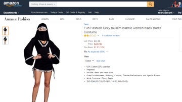 Ejemplar  del 'fashion sexy burka' a la venta por 39,99 libras