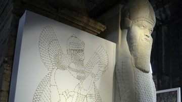  Imagen de una réplica de 'El toro de Nimrud' durante la presentación a los medios de la exposición 'Renacer de la destrucción'