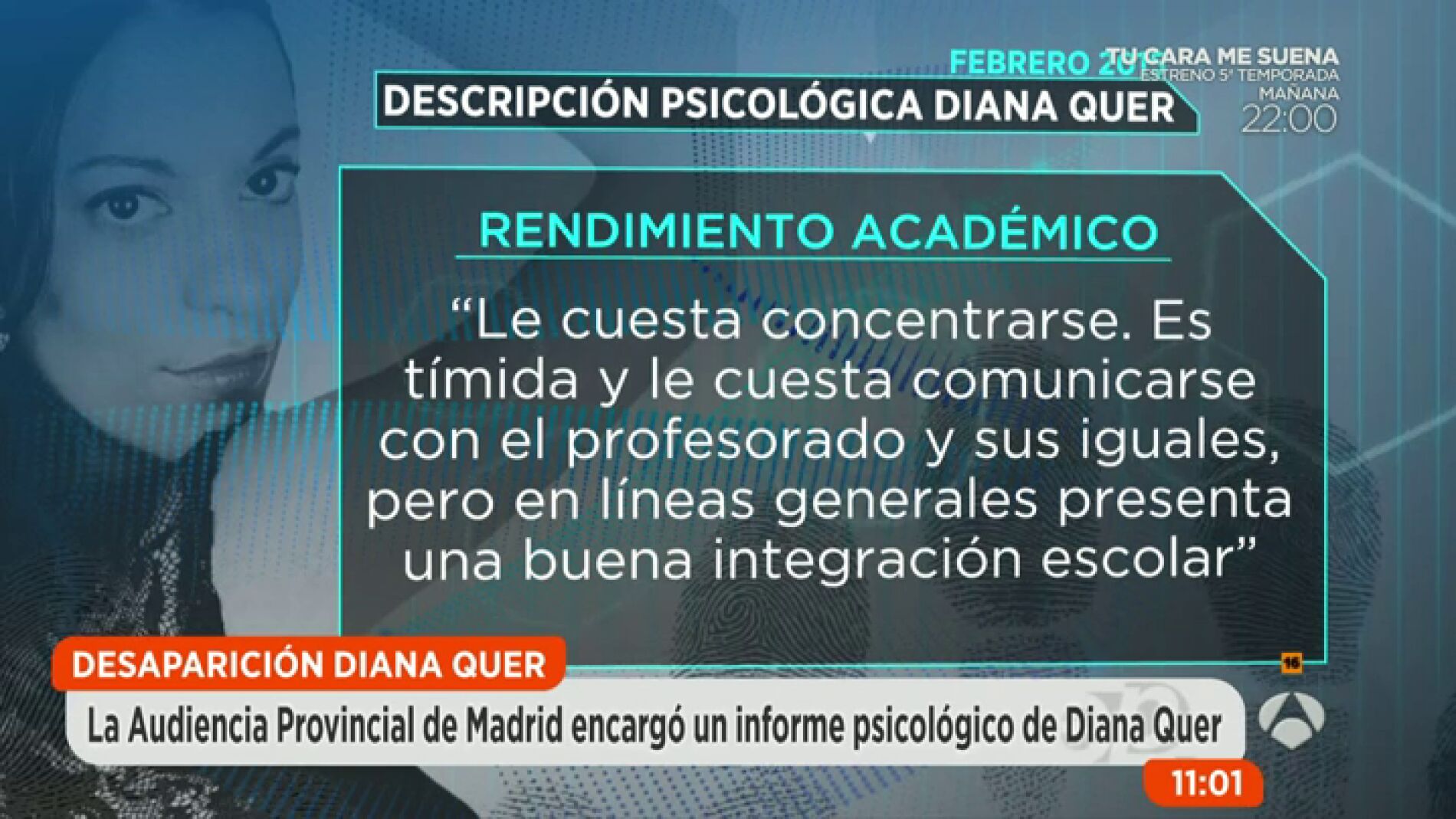 Frame 134.746115 de: As&iacute; es el perfil psicol&oacute;gico de Diana Quer que encarg&oacute; la Audiencia Provincial tras el divorcio de sus padres