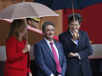 Susana Díaz, Miguel Ángel Revilla y Javier Fernández Susana Díaz, Miguel Ángel Revilla y Javier Fernández