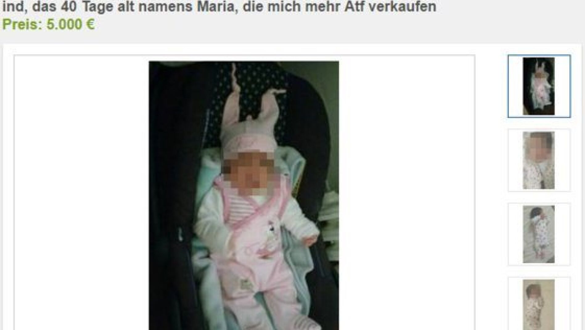 Captura del anuncio en eBay