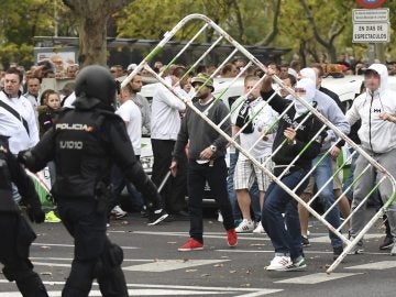 Los aficionados del Legia, antes del partido contra el Real Madrid