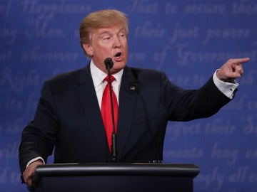 El candidato a la Presidencia de EEUU por el partido Republicano, Donald Trump, durante el debate