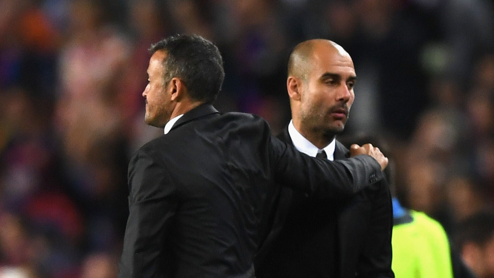 Luis Enrique y Guardiola se saludan