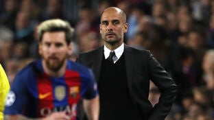 Pep Guardiola y Messi