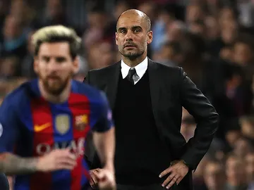 Pep Guardiola y Messi Pep Guardiola y Messi
